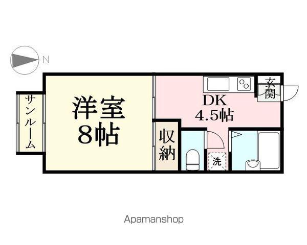 ホワイトテラス兼定(1DK/1階)の間取り写真