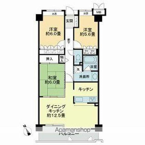 アルファステイツ昭和町(3LDK/2階)の間取り写真