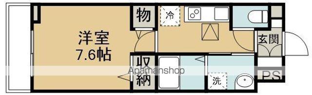 ヒカルサ川越(1K/1階)の間取り写真