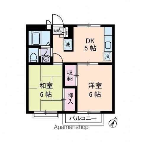 エステートピアU3号棟(2DK/2階)の間取り写真
