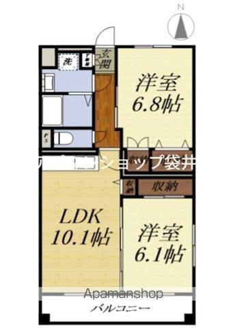 ブライトヒルズ可睡の杜(2LDK/4階)の間取り写真