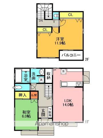 両毛線 佐野駅 徒歩35分 2階建 築24年(2LDK)の間取り写真