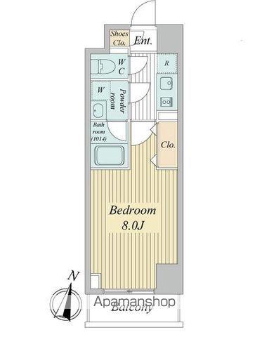 トゥールタ二日町(1K/2階)の間取り写真