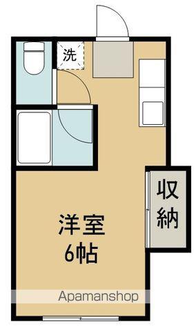 ホワイトキャッスル4番館(1K/2階)の間取り写真