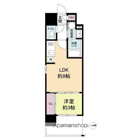 LIVECASA鶴見町(1LDK/2階)の間取り写真
