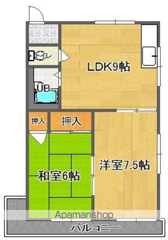 サンハイム森本(2LDK/1階)の間取り写真