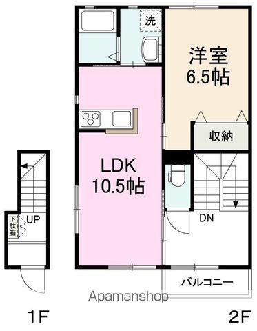 Aハイツ(1LDK/2階)の間取り写真