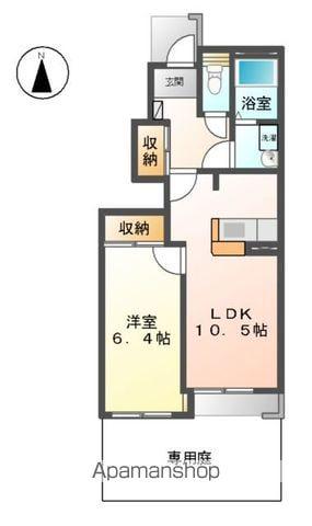 アモローソ雲竜(1LDK/1階)の間取り写真