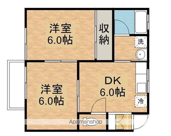 アイリス長岡C(2DK/2階)の間取り写真
