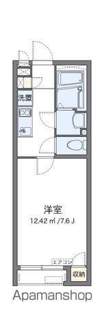 クレイノヒルサイド戸塚(1K/2階)の間取り写真