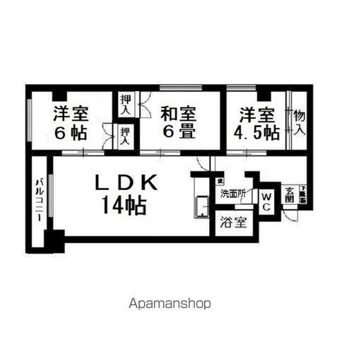 シュトラール4・6(3LDK/7階)の間取り写真