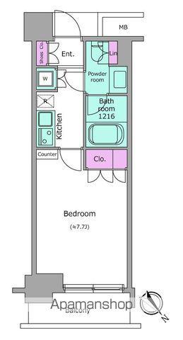レジディア月島Ⅱ(1K/4階)の間取り写真