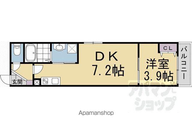 アドバンスコート四条堀川II(1DK/1階)の間取り写真