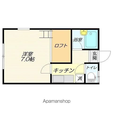 ハピネス松山(1K/2階)の間取り写真