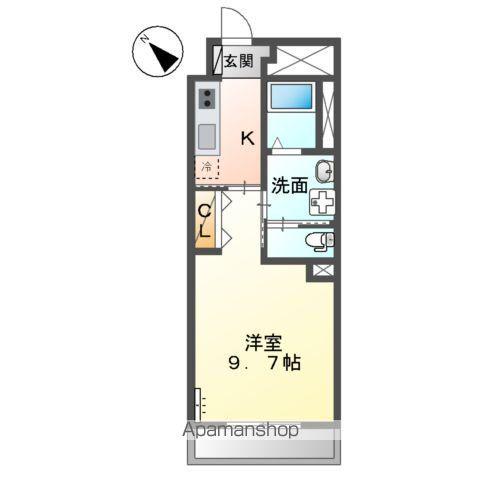けやきアパートメント(1K/2階)の間取り写真
