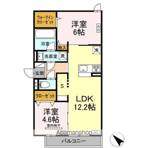 セレスティア新宿(2LDK/2階)の間取り写真