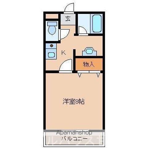 オーパスワン(1K/1階)の間取り写真