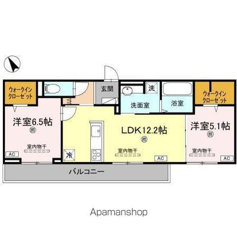 J.リヴェール高松西宝町 A棟(2LDK/2階)の間取り写真