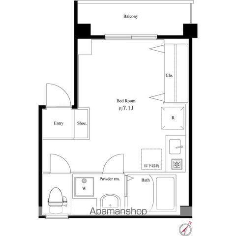 VEXA下目黒(ワンルーム/1階)の間取り写真