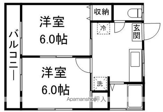 柴田コーポ(2K/2階)の間取り写真