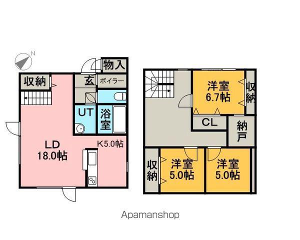 函館本線 森林公園駅(北海道) 徒歩10分 2階建 築39年(3LDK)の間取り写真