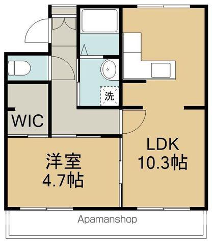 テレパレス榴ヶ岡1号棟(1LDK/4階)の間取り写真
