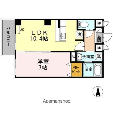 エスト四つ木(1LDK/2階)の間取り写真
