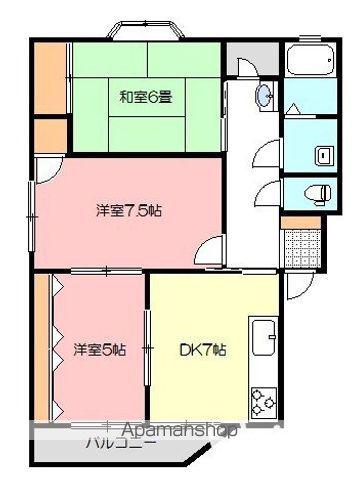 ライズマンション大町(3DK/4階)の間取り写真