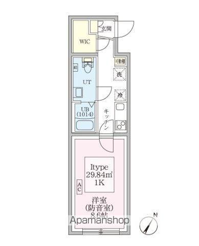 スカイラシクラス平和台(1K/4階)の間取り写真
