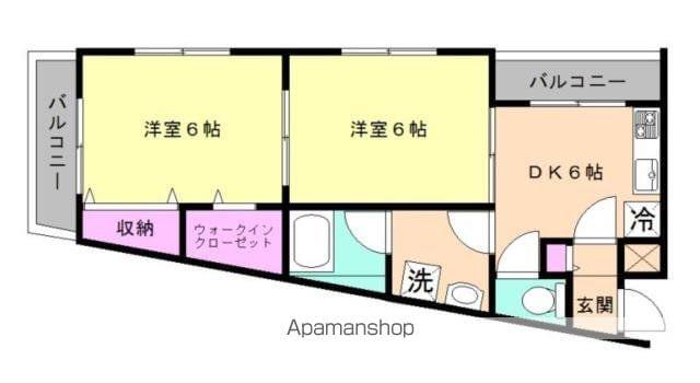 オーシャンヴィレッジII(2DK/2階)の間取り写真