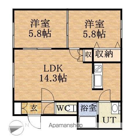 グランメール白石(2LDK/3階)の間取り写真