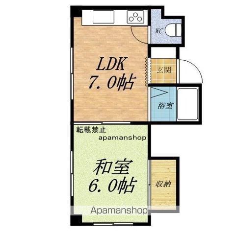 直江ビル(1DK/4階)の間取り写真