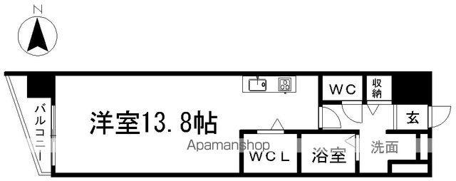 ベルドミール橘(ワンルーム/5階)の間取り写真