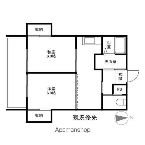 カーサスズキ(2DK/2階)の間取り写真
