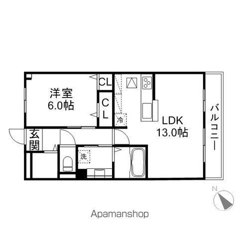 セジュール・カルム(1LDK/3階)の間取り写真