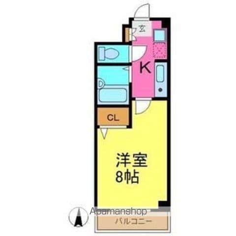 エランドールH(1K/1階)の間取り写真