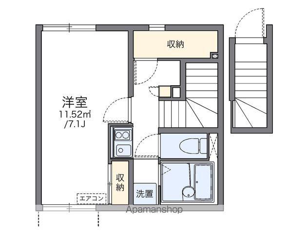 レオネクスト昭徳Ⅲ(1K/2階)の間取り写真