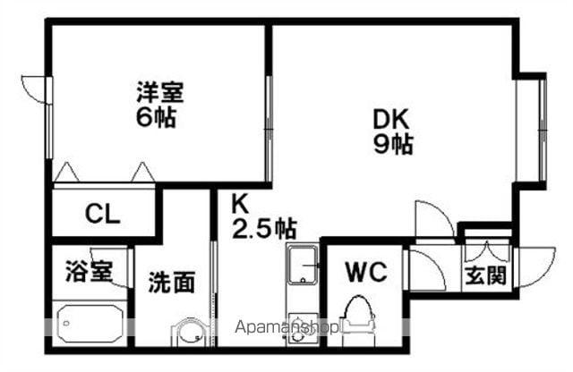 OAKⅦ(1LDK/2階)の間取り写真