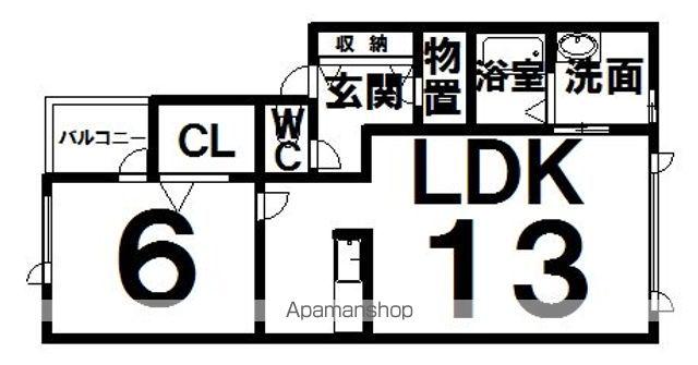 I AND U(1LDK/3階)の間取り写真