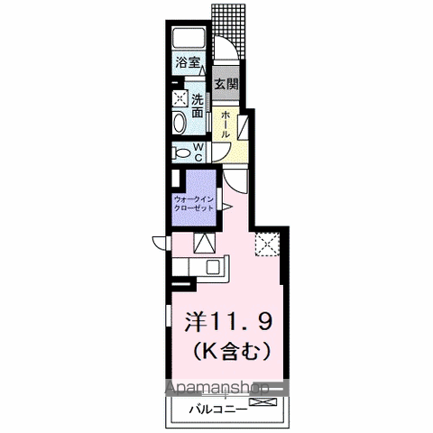 サン・メゾン A(1K/1階)の間取り写真