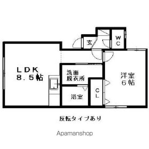 マンション学園前(1LDK/1階)の間取り写真