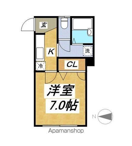 カーサ・セレジェーラⅡ(1K/2階)の間取り写真