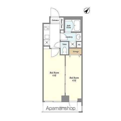 ミュプレ渋谷(1LDK/2階)の間取り写真