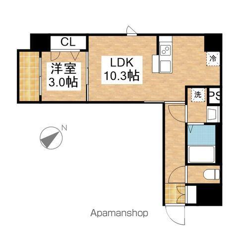 ディアレイシャス東別院Ⅱ(1LDK/11階)の間取り写真