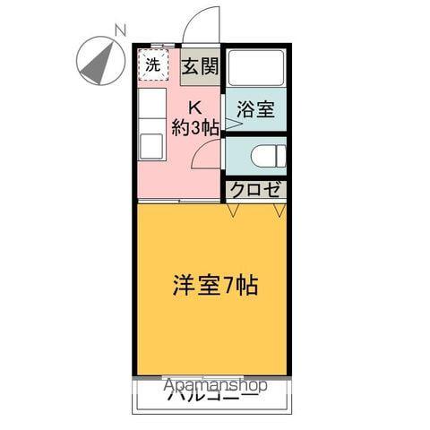 フロンテア・フジ(1K/2階)の間取り写真