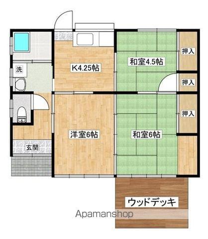 宮崎県都城市 1階建 築52年(3K)の間取り写真
