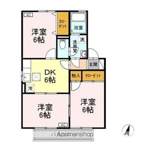 ロイヤルガーデン子安 E(3DK/1階)の間取り写真