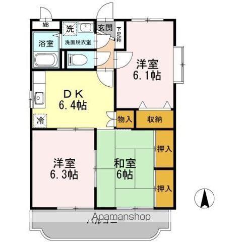 柳原マンションⅠ(3DK/2階)の間取り写真