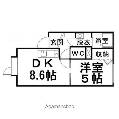 アイビス みわ(1DK/1階)の間取り写真