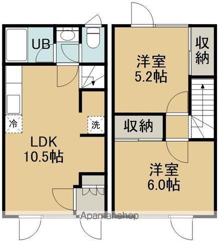 コスモ東浜(2LDK/1階)の間取り写真